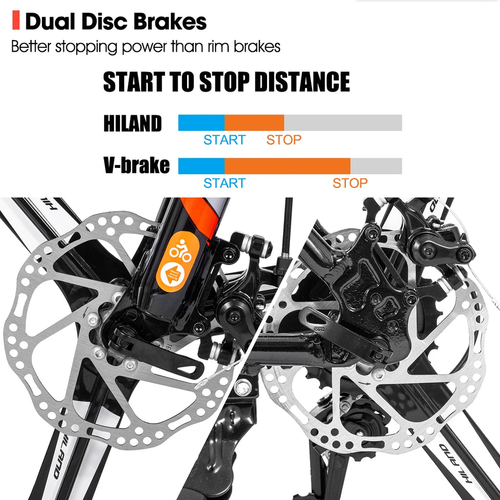 o 21 Speeds  with Disc-Brake for Men Women Men's MTB Bicycle