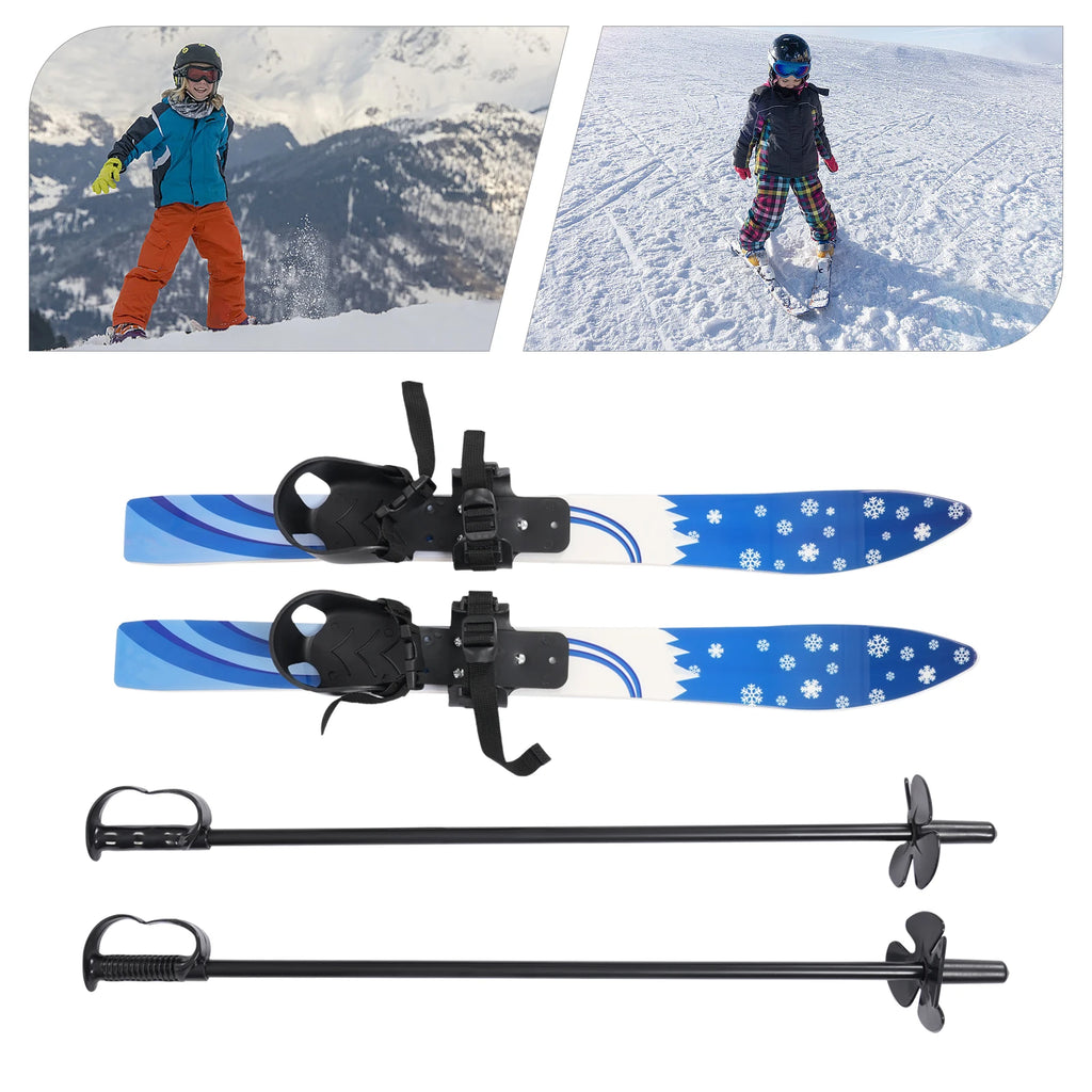 Blue ABS Ski Set,Kids Skis and Poles,