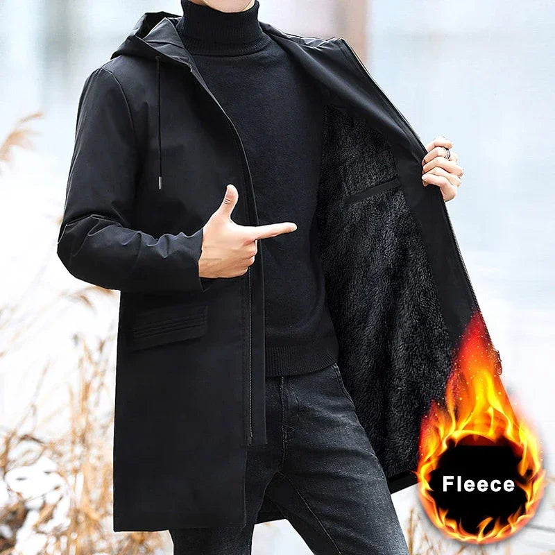 2024 New Plus Size Men's Winter Warm Jacket Fleece