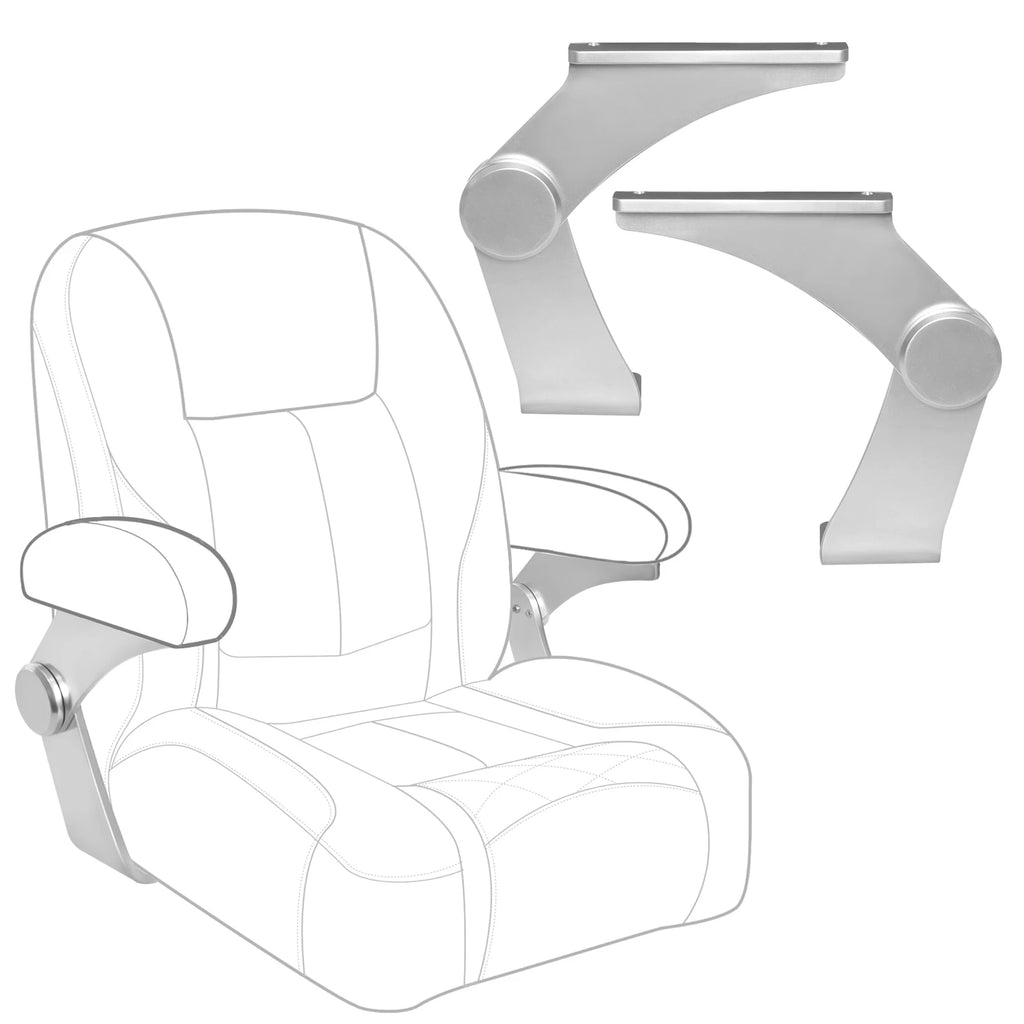 Aluminum Boat Pivot Flip-Up Armrest Set