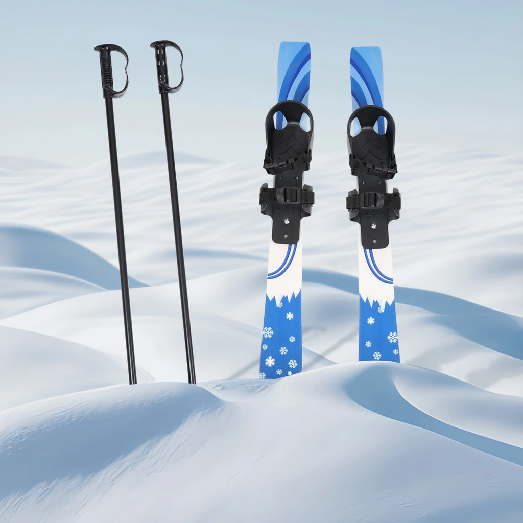 Blue ABS Ski Set,Kids Skis and Poles,