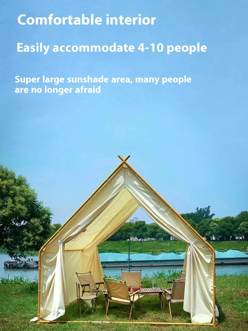 Outdoor Camping One Bedroom Use Waterproof Rainproof Canvas Dining Scenic Areas