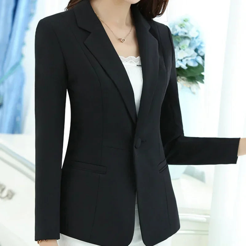 Blazer Office Ladies Elegant Outwear Long Sleeve Work Wear Classy Female Pink Suit African Autumn Fashion 2024 New 5XL