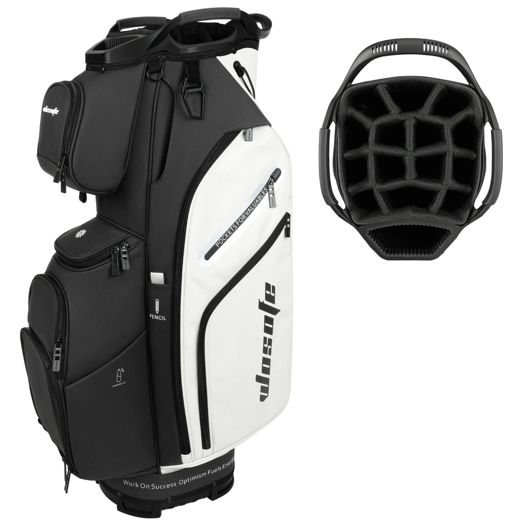 PU Leather Lightweight Men Women Blue White Black Green Golf Bag,Multiple 10 Pockets