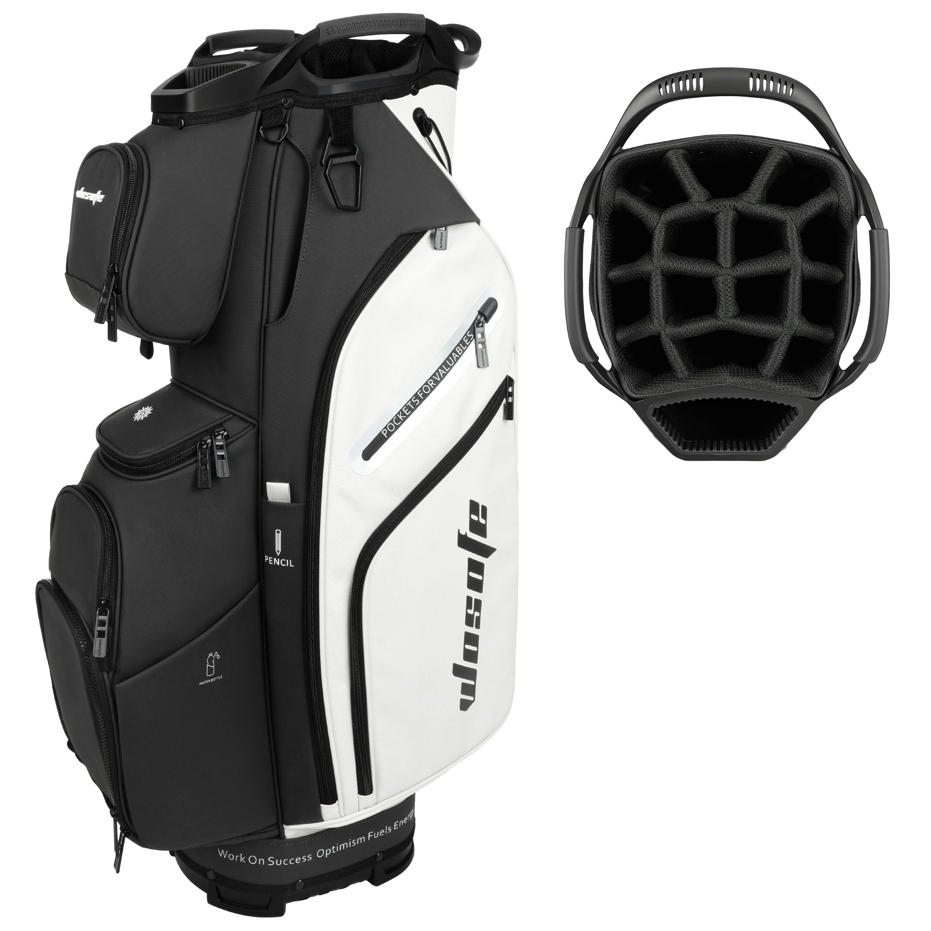PU Leather Lightweight Men Women Blue White Black Green Golf Bag,Multiple 10 Pockets
