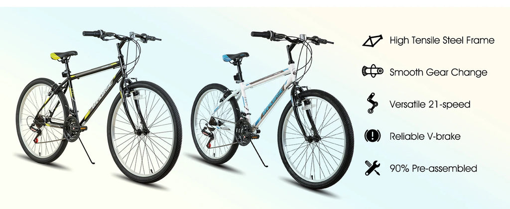 Hiland 24 26 inch Mountain Bike for Men Women, 21 Speeds