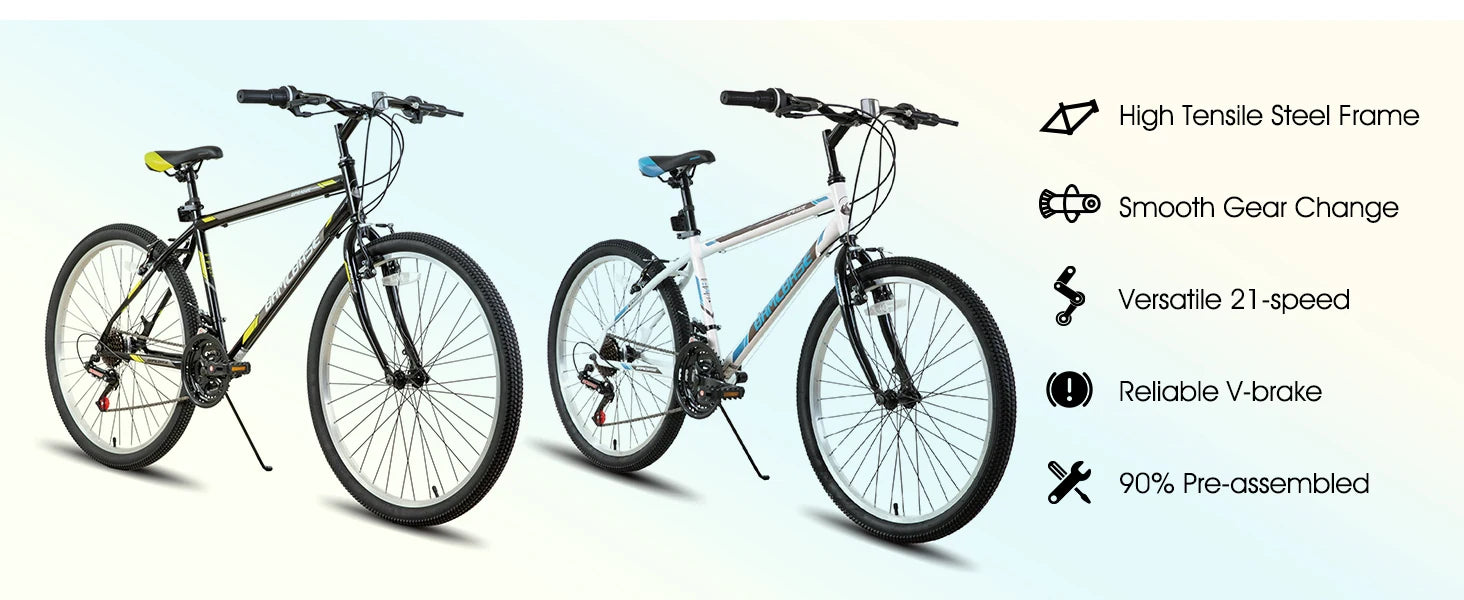 Hiland 24 26 inch Mountain Bike for Men Women, 21 Speeds