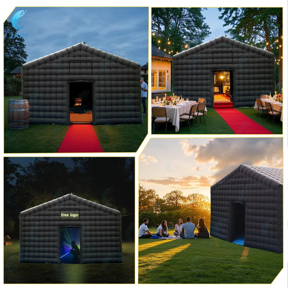 Stock!20FT Large Black Inflatable Nightclub Party Tent with Blower Inflatable Portable Disco Tent Air Tent for Wedding Birthday