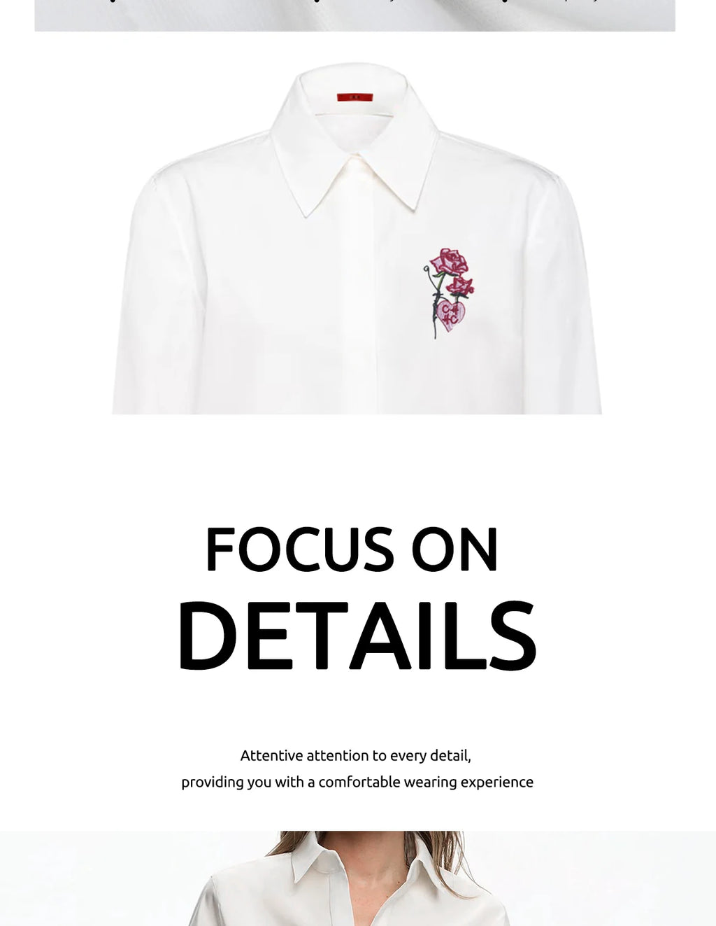 Women's Temperament Embroidery Lapel Tops single-breasted  Long Sleeve Shirt Summer Casual Tops