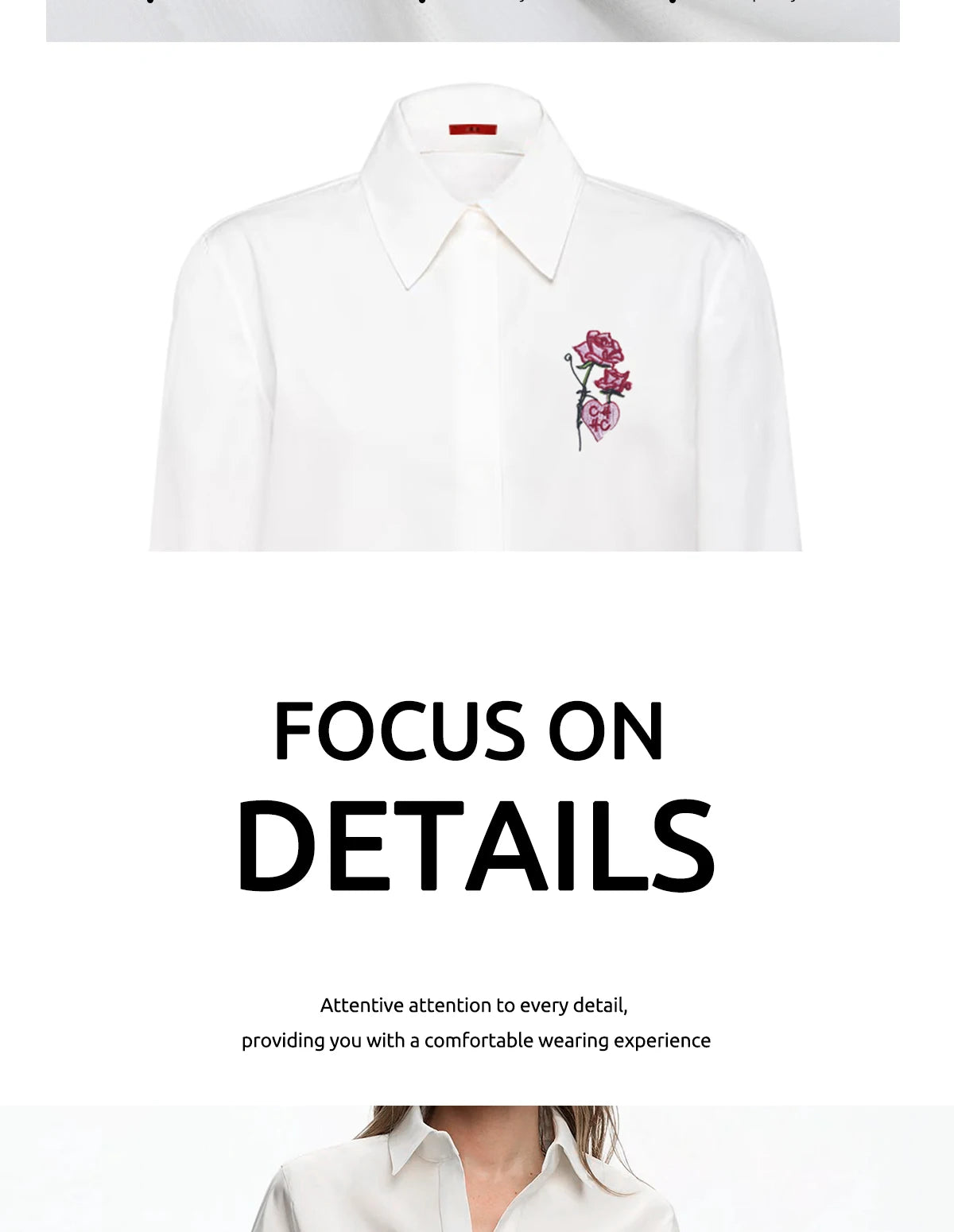 Women's Temperament Embroidery Lapel Tops single-breasted  Long Sleeve Shirt Summer Casual Tops
