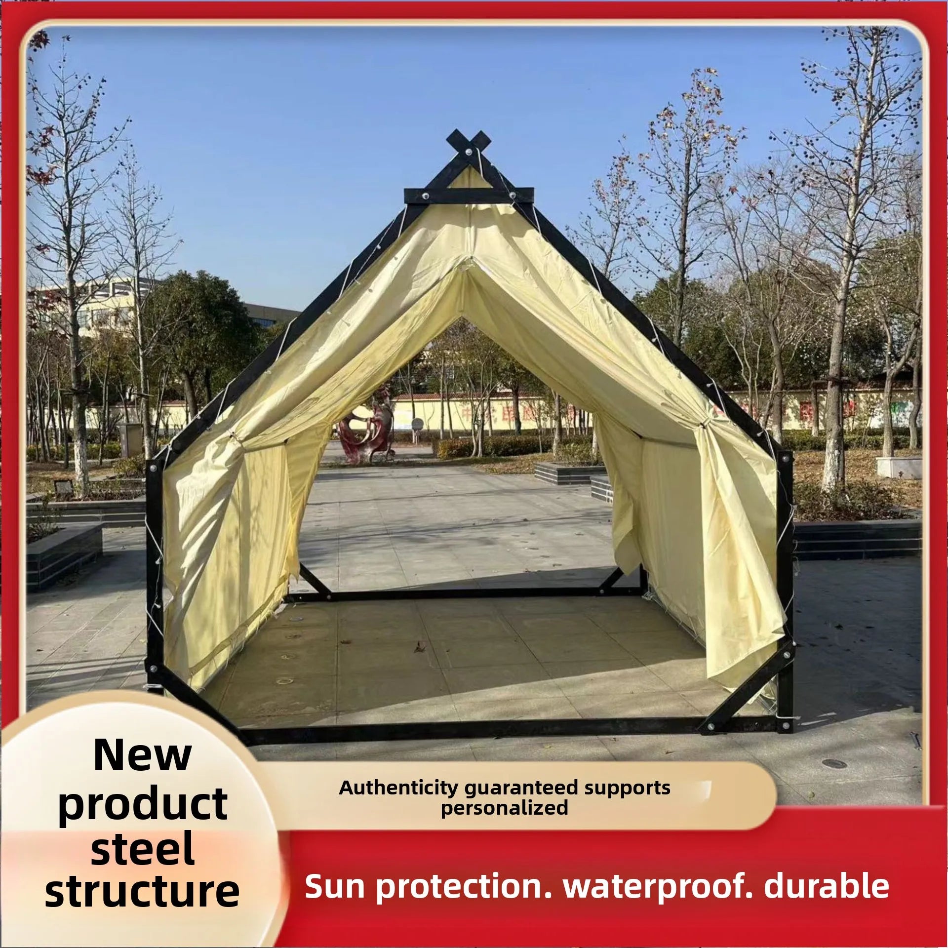 Outdoor Camping One Bedroom Use Waterproof Rainproof Canvas Dining Scenic Areas