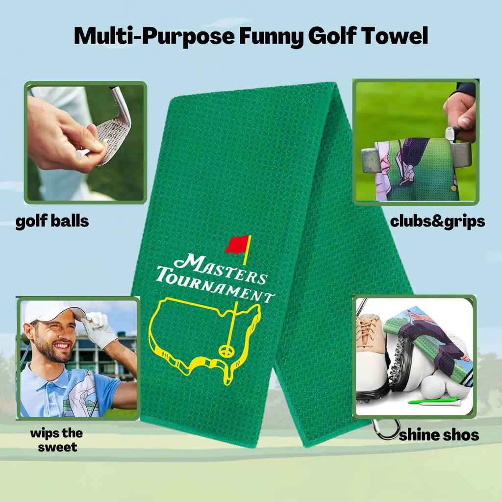 2 Count Great Christmas Golf Gifts |  Embroidered Golf Towels for Golf Bags