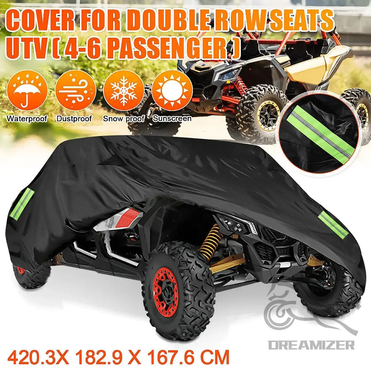 4-6 Seaters RZR UTV Covers Waterproof Outdoor  Windproof All Weather Covers
