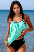 women print Tankini swimwear two-piece beach vacation swimsuits Cross-Border