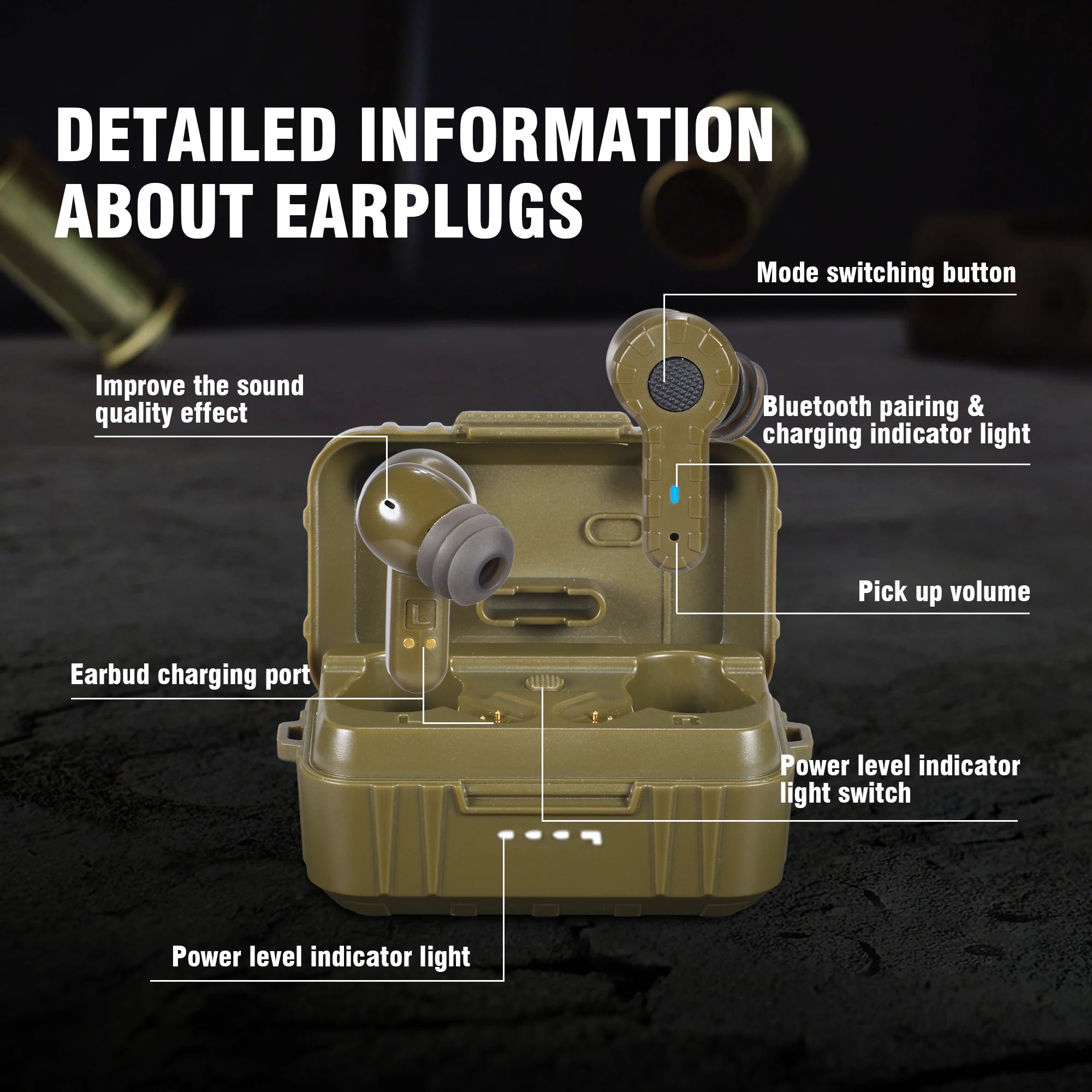 Tactical headset anti-noise earplugs noise-cancelling for shooting hearing protection