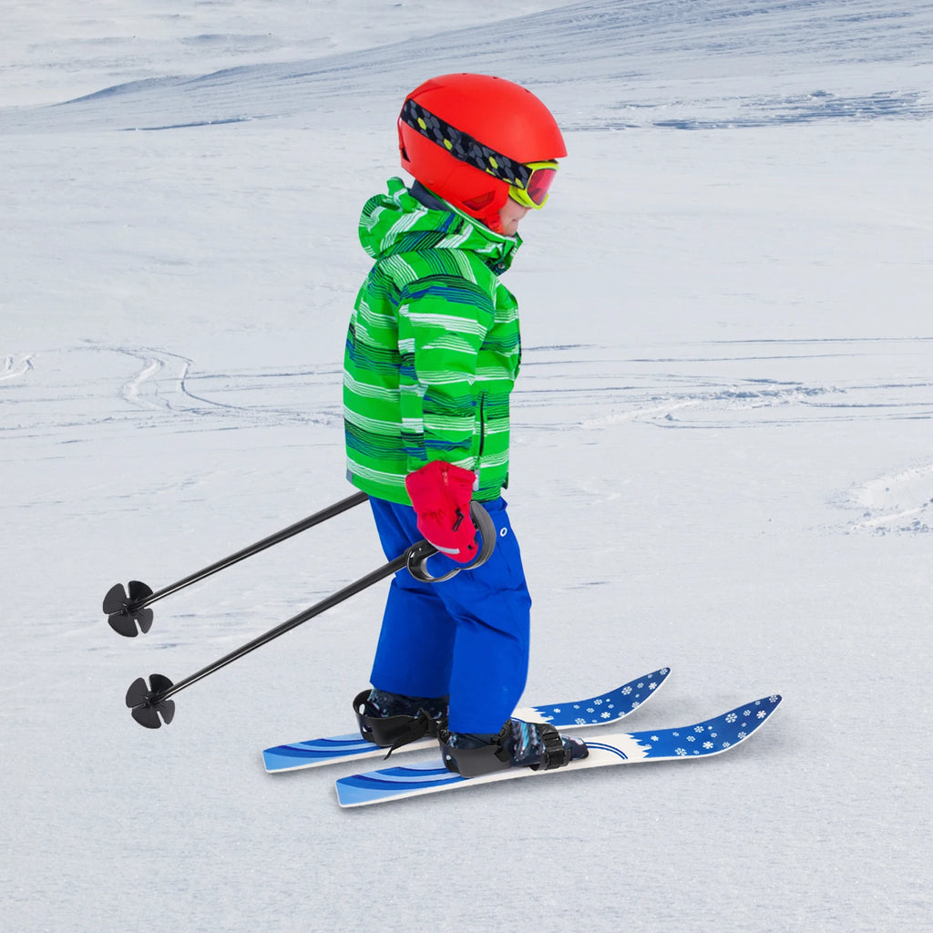 Blue ABS Ski Set,Kids Skis and Poles,