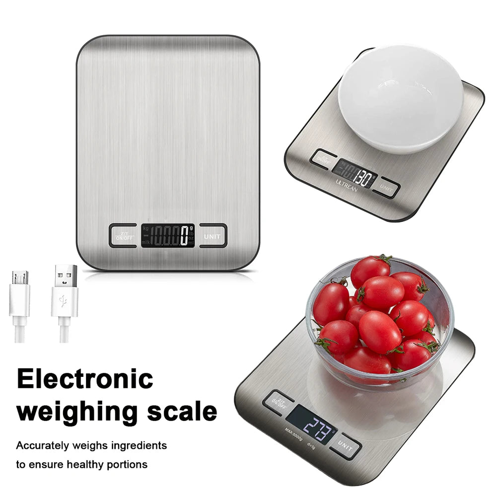 Digital Kitchen Scale USB Charging Kitchen Food Scale Multifunction Electronic  1G Up To 10KG