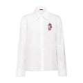 Women's Temperament Embroidery Lapel Tops single-breasted  Long Sleeve Shirt Summer Casual Tops