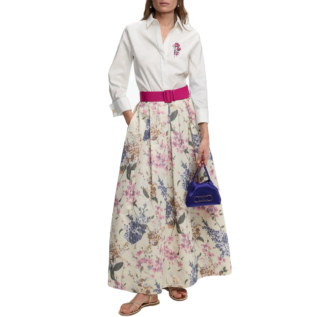 Women's Temperament Embroidery Lapel Tops single-breasted  Long Sleeve Shirt Summer Casual Tops