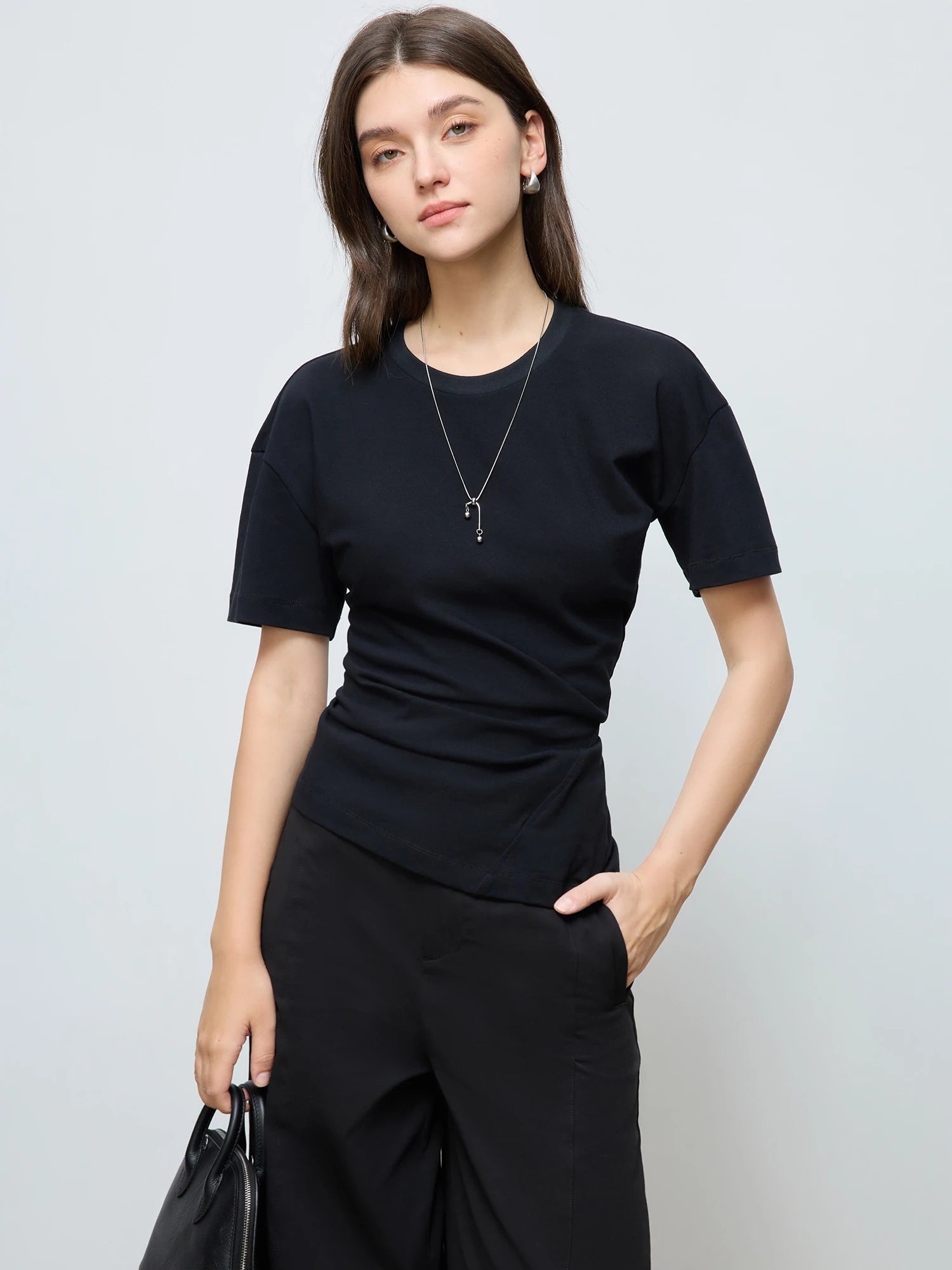 Unique Design T-shirt For Women Short Sleeve Top 2025 Spring New Design Knitted Versatile