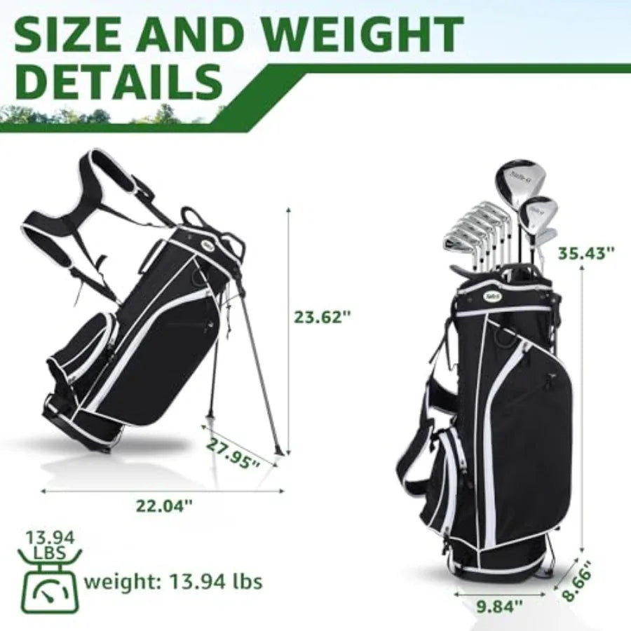 Golf Clubs Set  Golf Clubs Full Set Right Handed Includes Stand Bag with Rain Hood 1Driver 3Wood 56789PW I