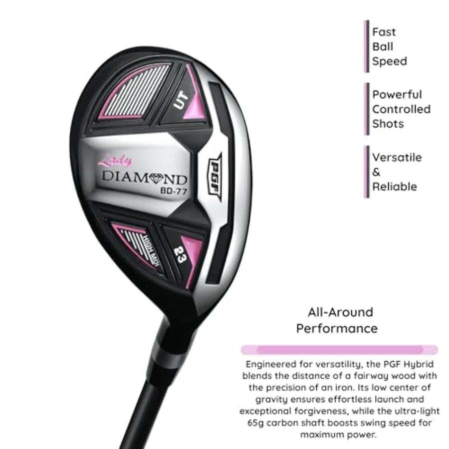 Complete Golf Club Package Set for Men Women 14-Pieces Regular Flex Steel Black Irons with Graphite Shafts