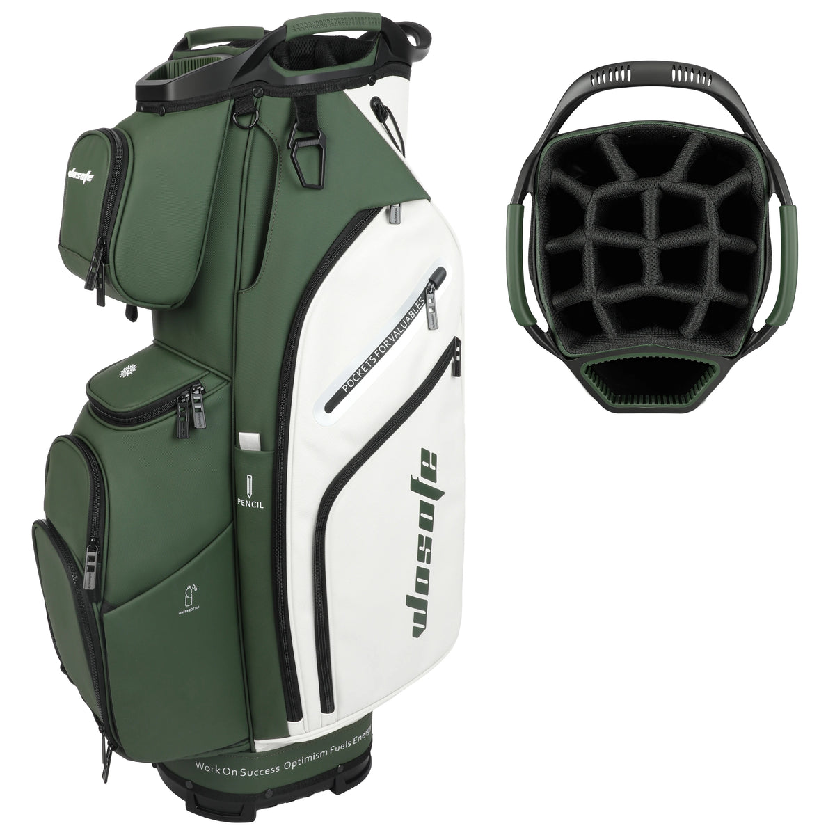 PU Leather Lightweight Men Women Blue White Black Green Golf Bag,Multiple 10 Pockets