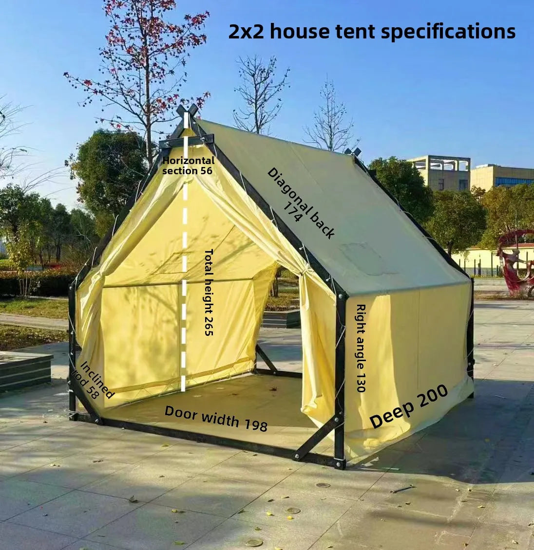 Outdoor Camping One Bedroom Use Waterproof Rainproof Canvas Dining Scenic Areas
