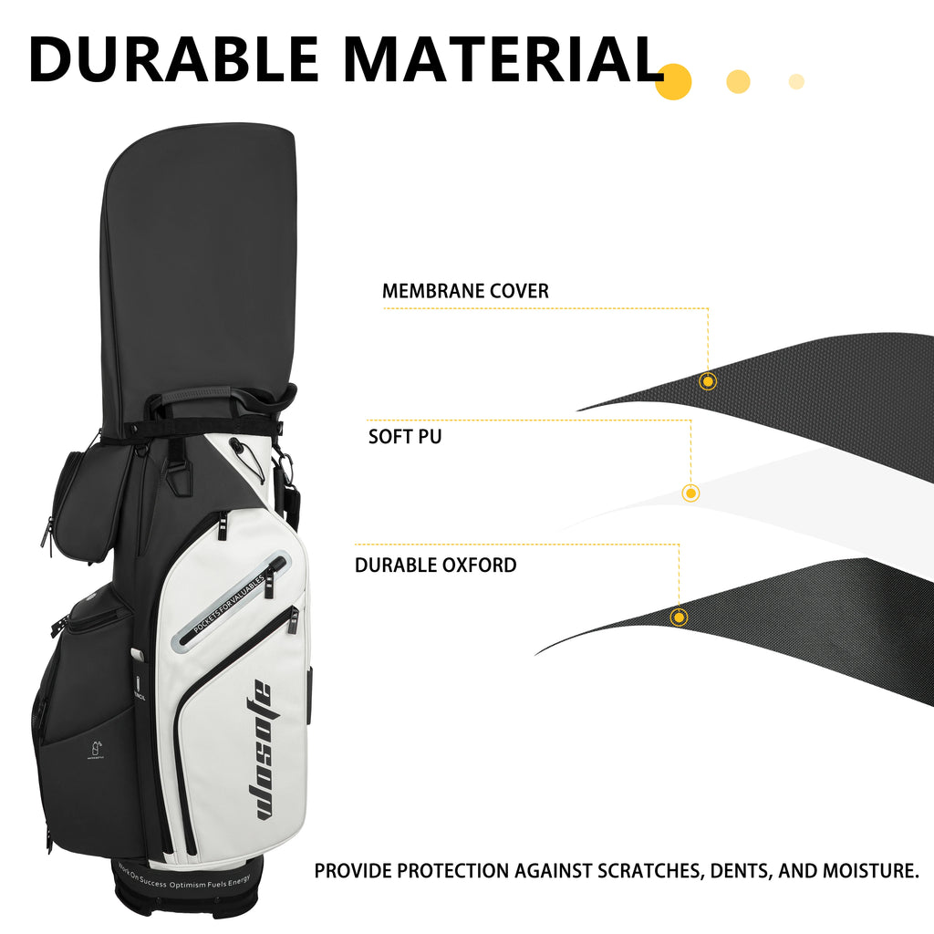 PU Leather Lightweight Men Women Blue White Black Green Golf Bag,Multiple 10 Pockets