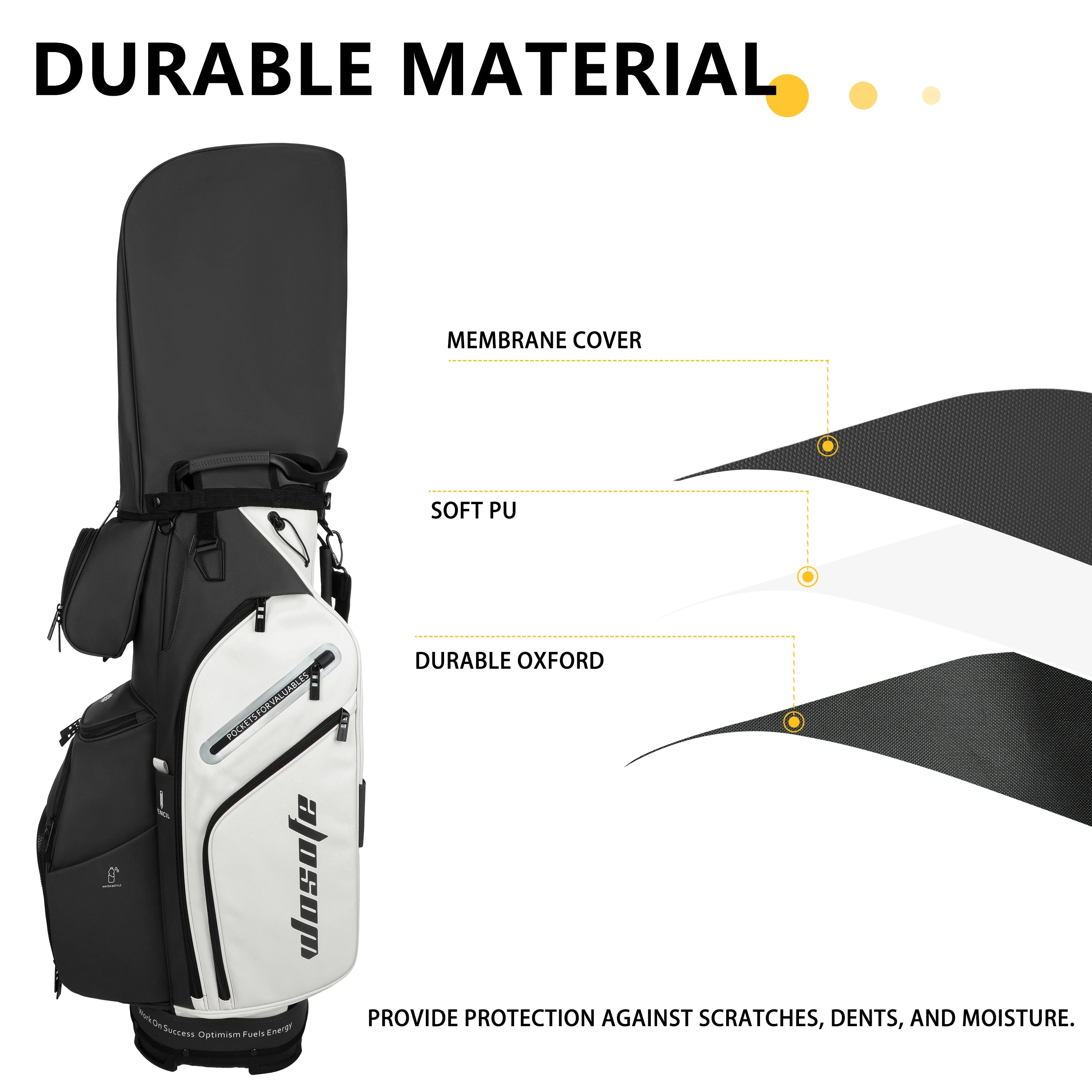PU Leather Lightweight Men Women Blue White Black Green Golf Bag,Multiple 10 Pockets