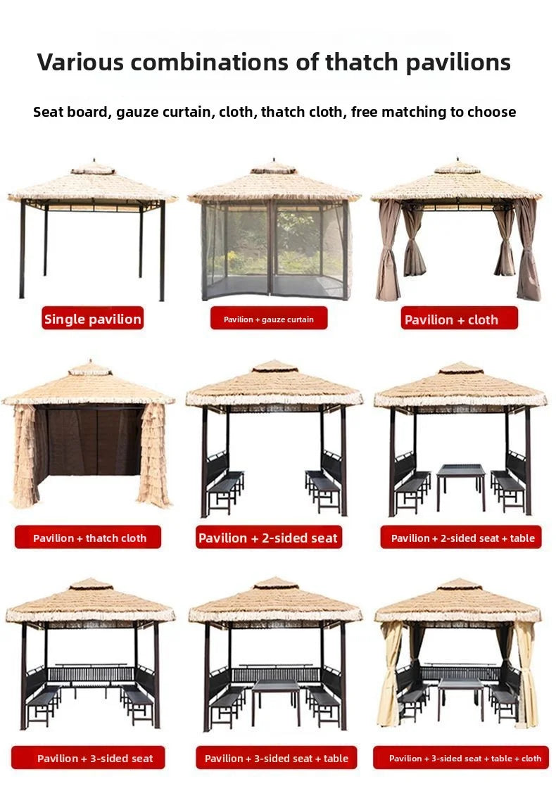 Outdoor Sunshades: Tent Umbrellas, Leisure Straw Outdoor Pavilions