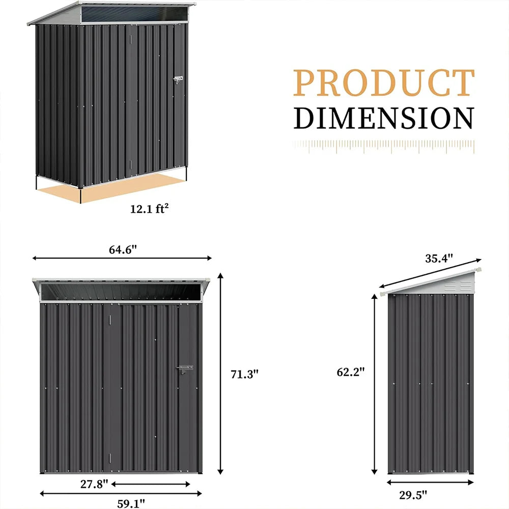 Garden Sheds Outdoor Storage Tool House Backyard Waterproof Easy Assembly