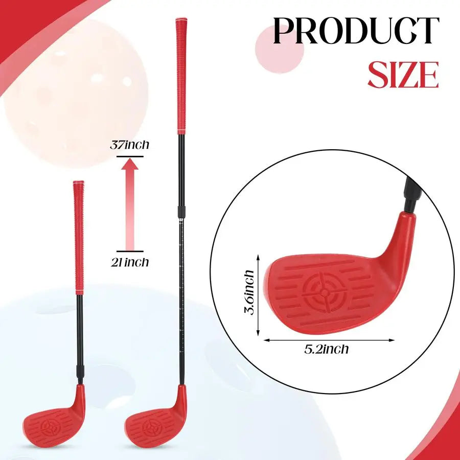 2 Pack Backyard Golf Club Set Adjustable Golf Club for Backyard Game Plastic Chipping Clubs Hit Plastic Balls Outdoor Indoor