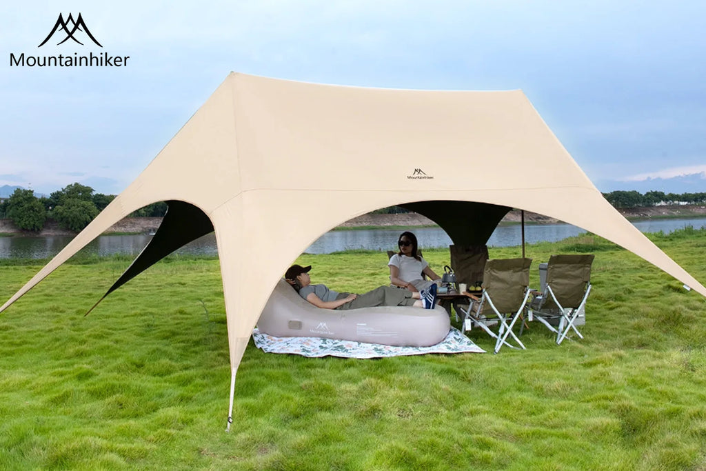 Outdoor sunshade umbrella. Suitable for outdoor recreational activities, camping, and patios.