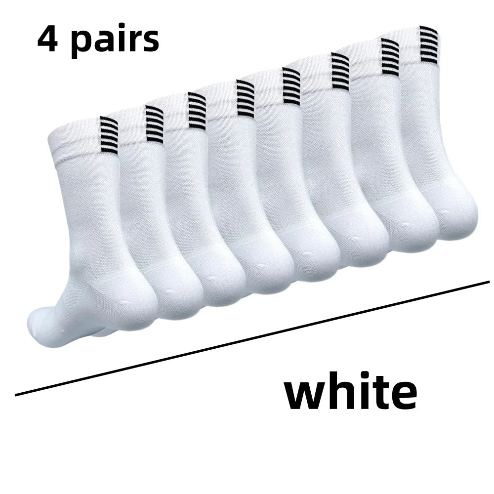 4 pairs Cycling Socks Running Quick Dry Medium Cylinder Men and Women Sports Fitness