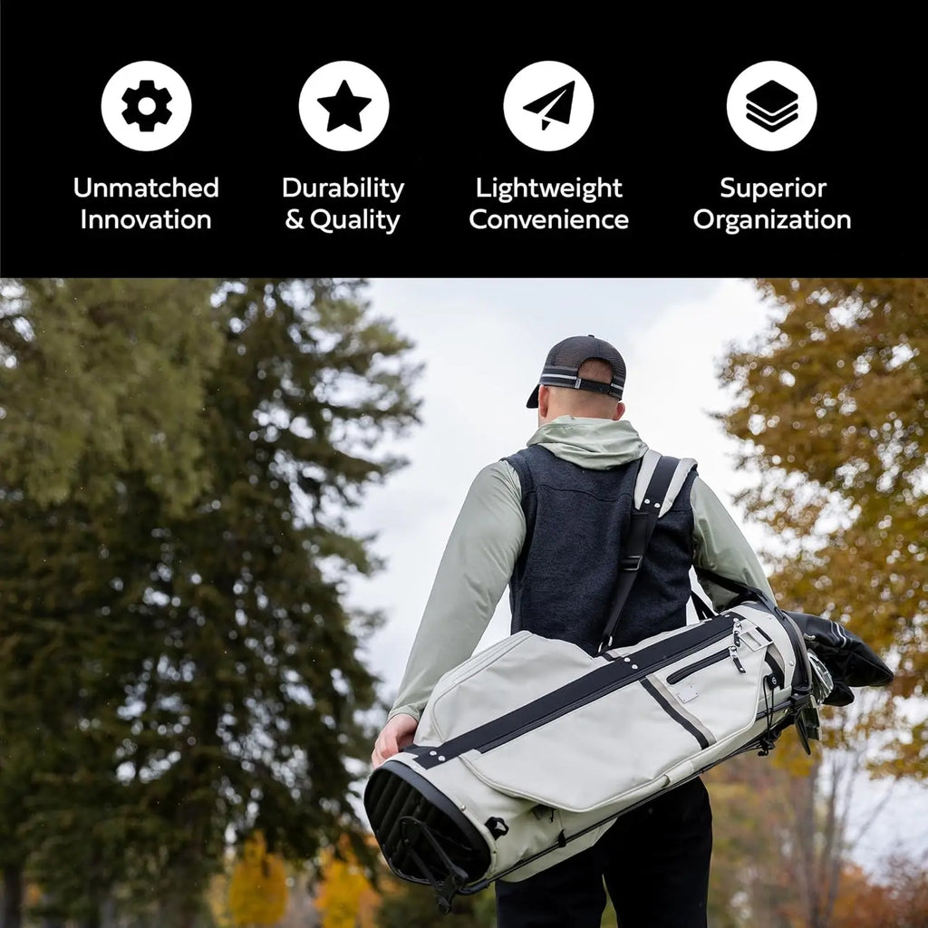 Lightweight 14-Way Divider Golf Bag with Pockets, Ergonomic Straps for Men and Women