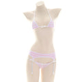 Sexy Bikini Set Women Stripe Cute Lingerie Micro-Schoolgirl Anime Cosplay