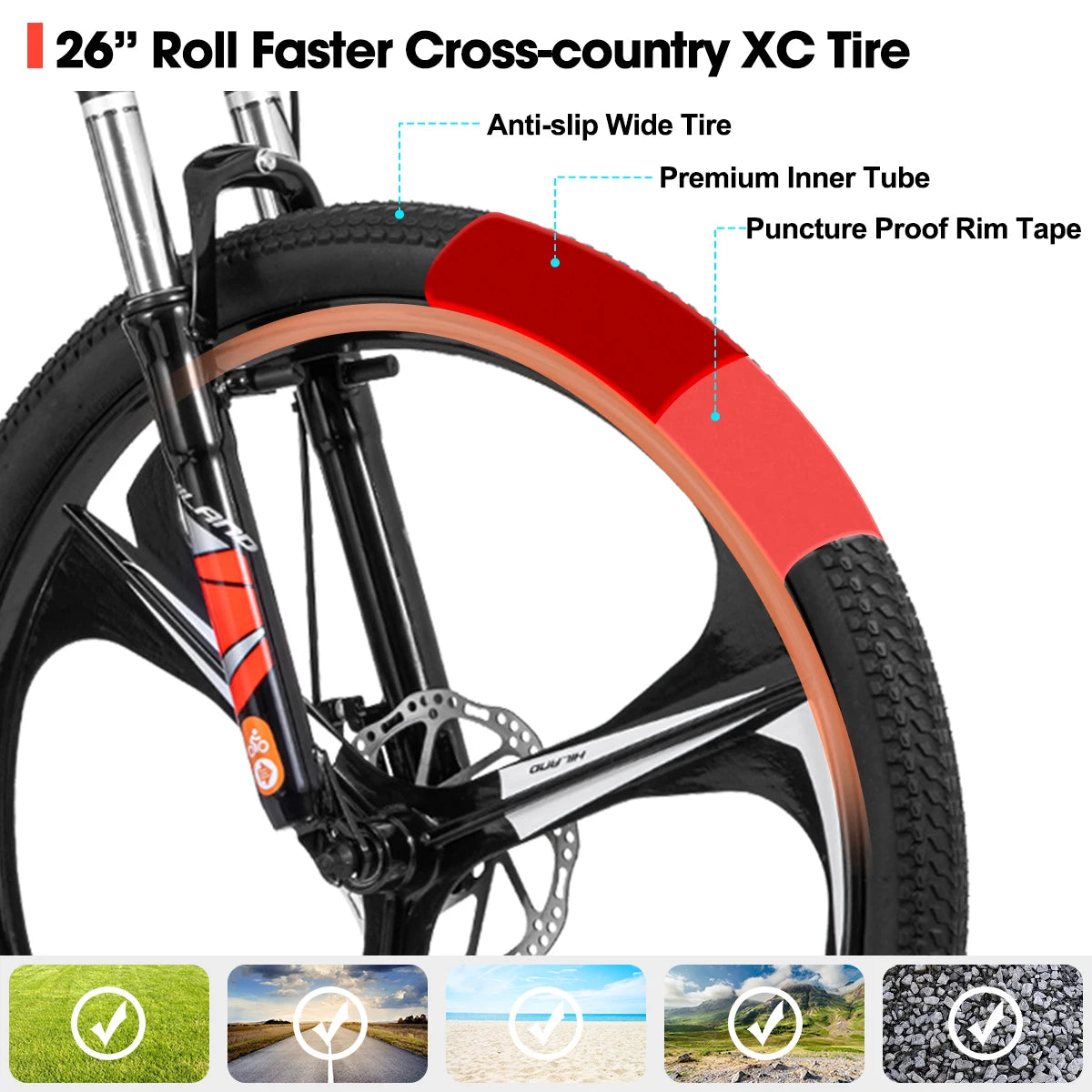 o 21 Speeds  with Disc-Brake for Men Women Men's MTB Bicycle
