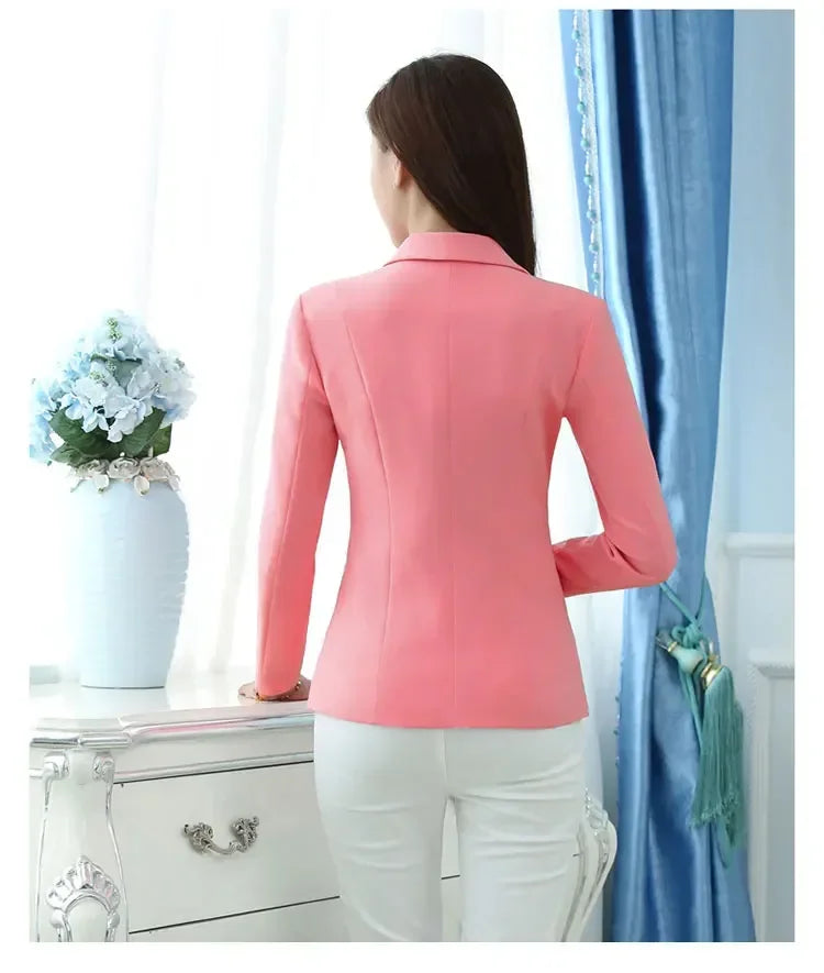 Blazer Office Ladies Elegant Outwear Long Sleeve Work Wear Classy Female Pink Suit African Autumn Fashion 2024 New 5XL