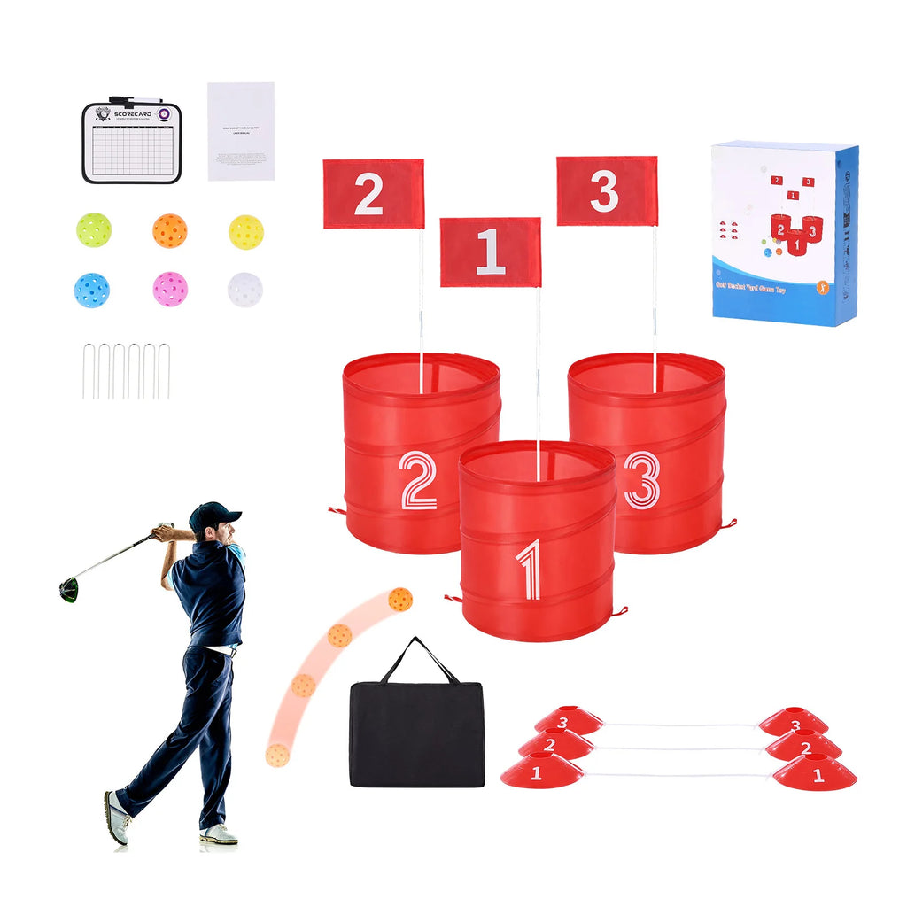SucceBuy 3/6/9 Hole Kids Backyard Golf Games for Family Outdoor Sports Toys