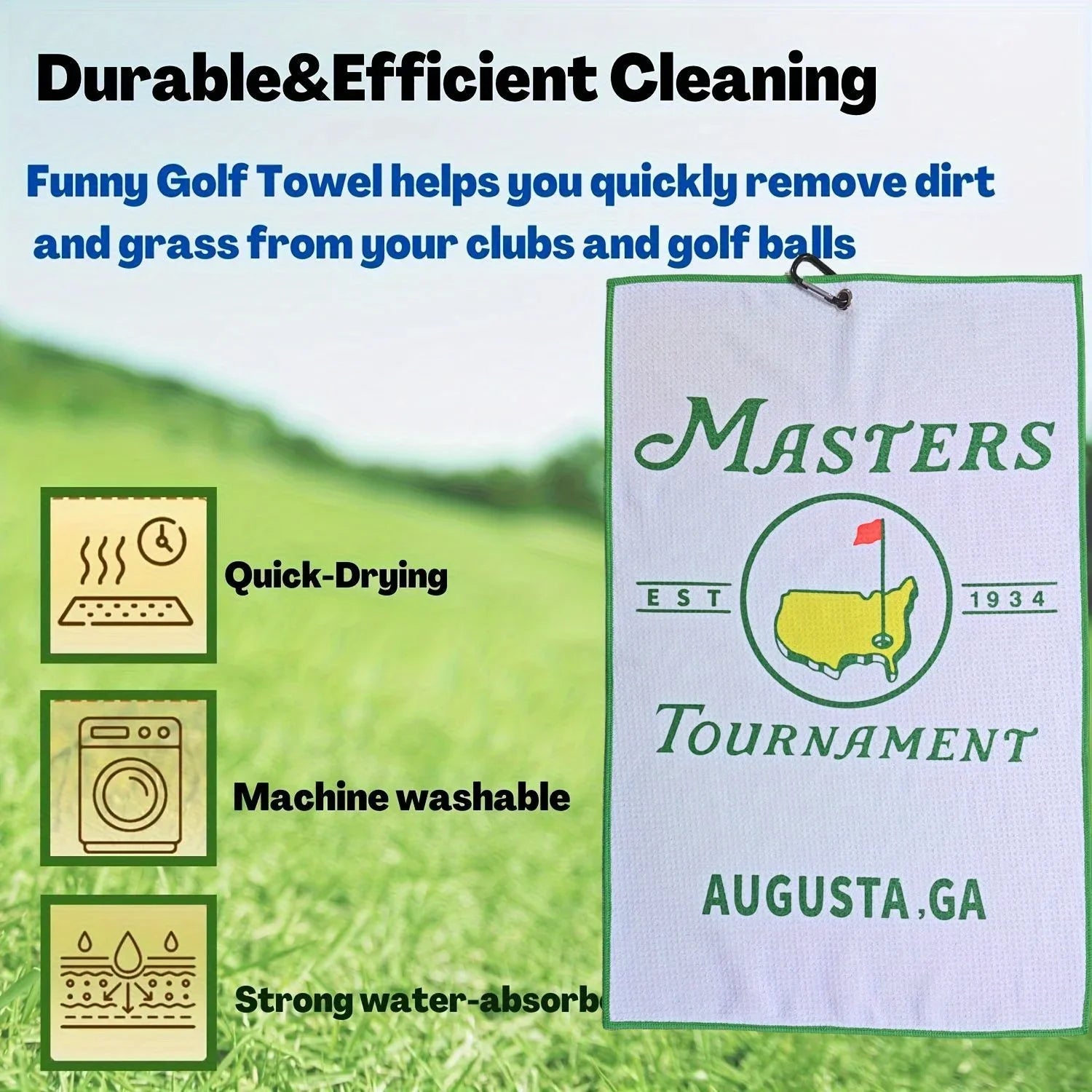 2 pcs Funny Microfiber Premium Golf Towels, Printed Golf Towels for Golf Bags for Men & Women,