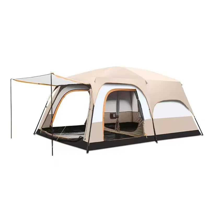 New Outdoor 8-12 People Double Rain And Sun Protection Two Rooms Tent
