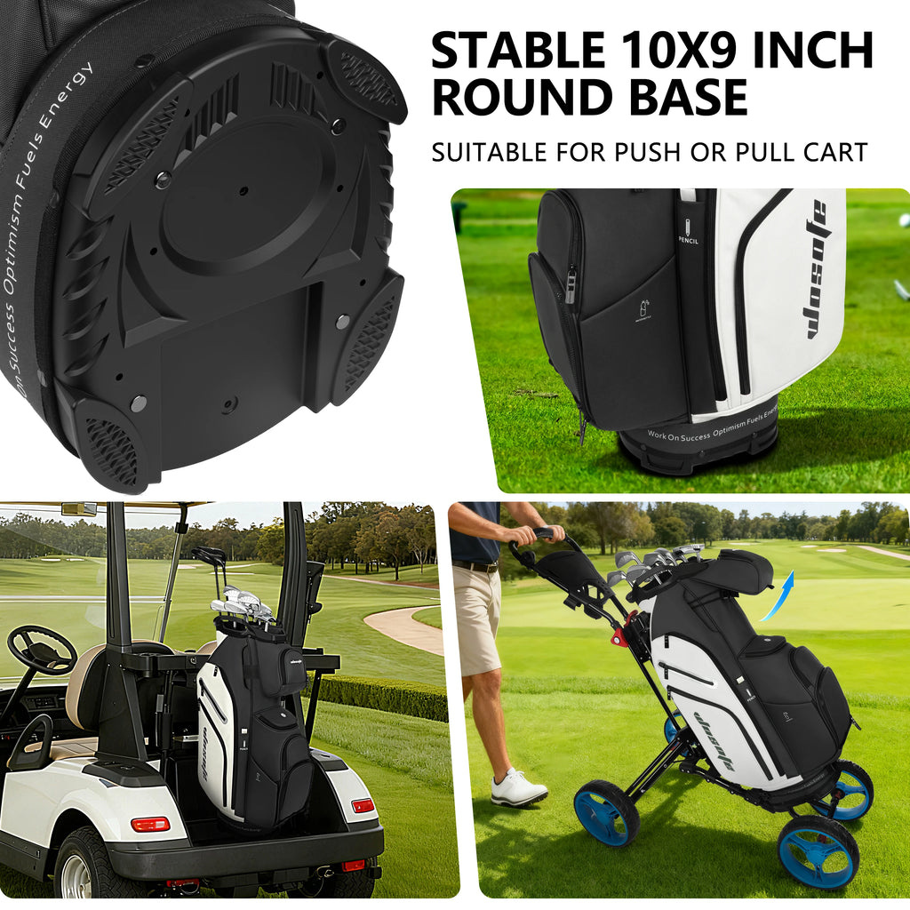 PU Leather Lightweight Men Women Blue White Black Green Golf Bag,Multiple 10 Pockets
