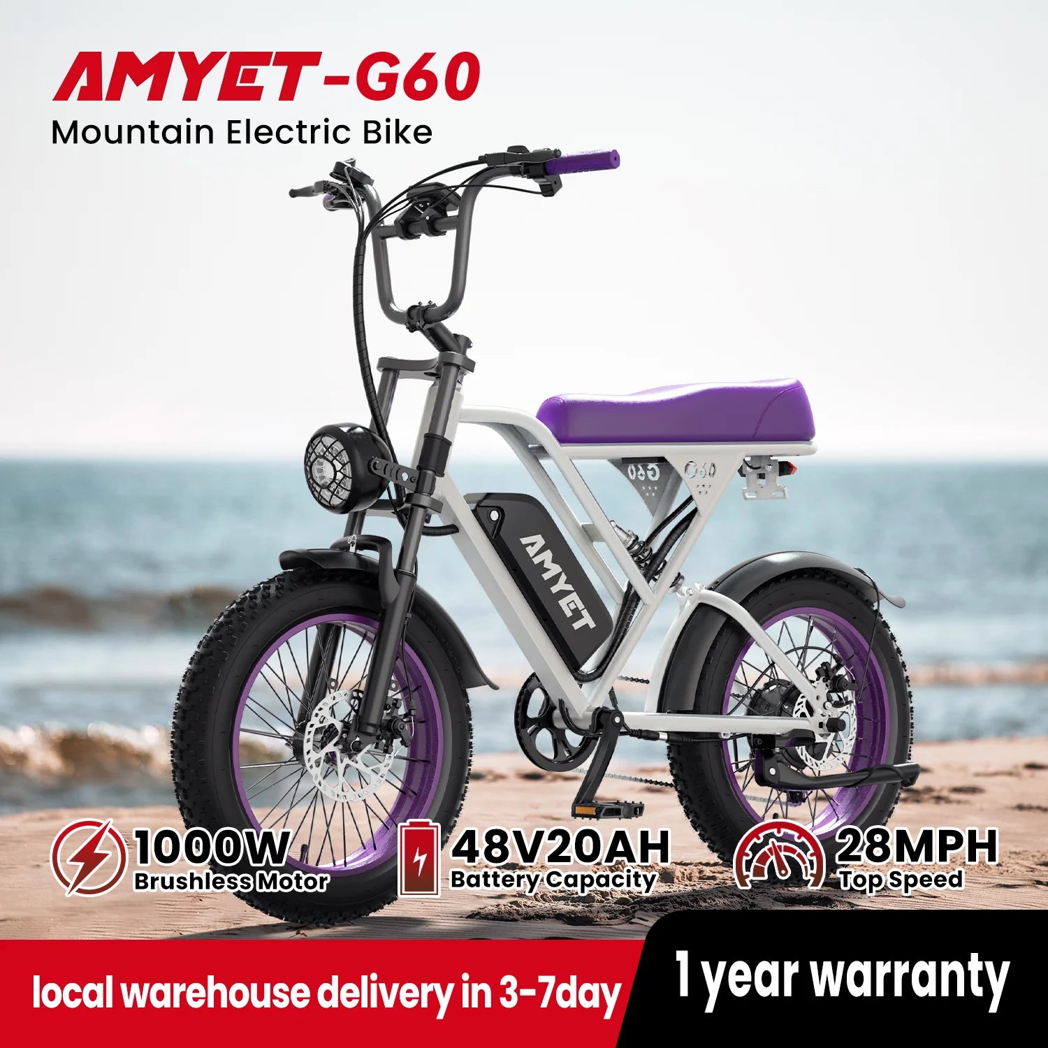 Adults Electric Bike 1000W Motor Bicycle 48V 20AH 20“ Tire