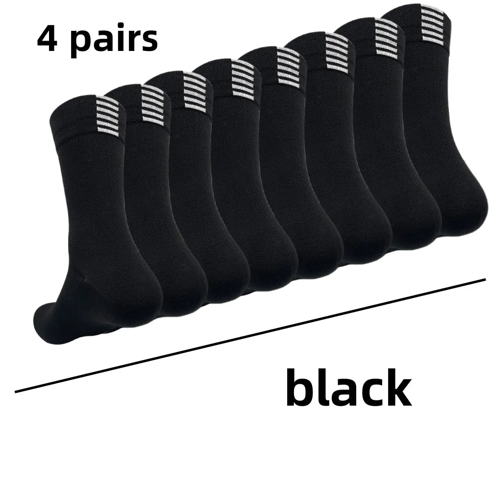 4 pairs Cycling Socks Running Quick Dry Medium Cylinder Men and Women Sports Fitness