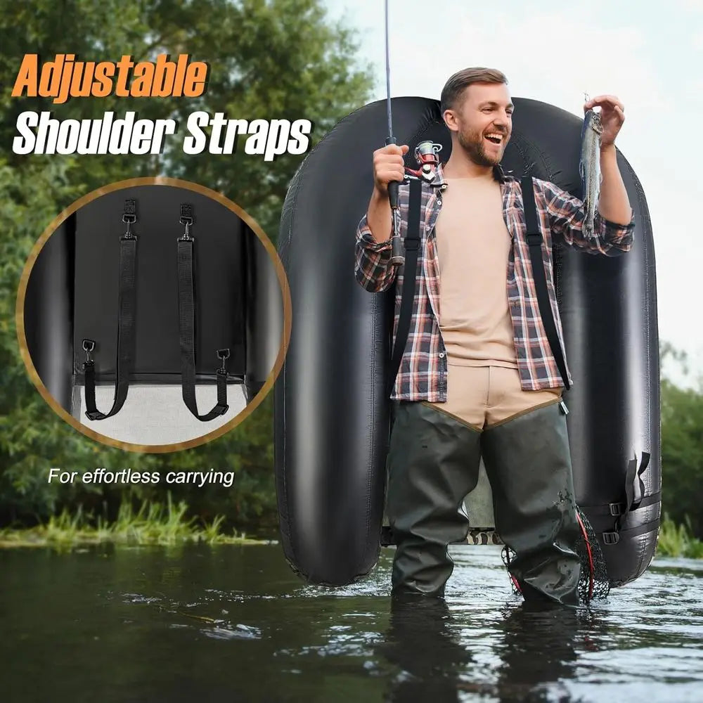 Inflatable Belly Boat with Fish Ruler,