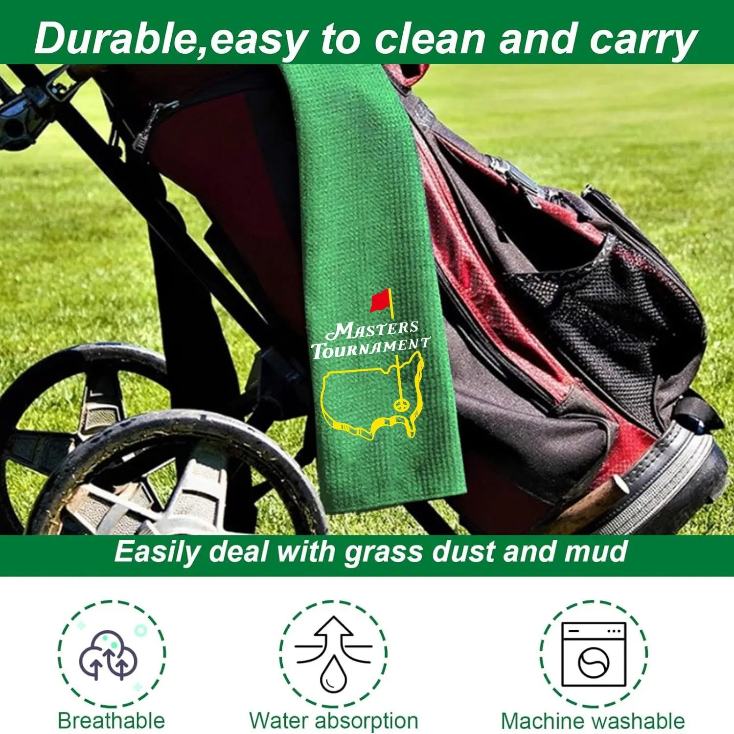 2 Count Great Christmas Golf Gifts |  Embroidered Golf Towels for Golf Bags