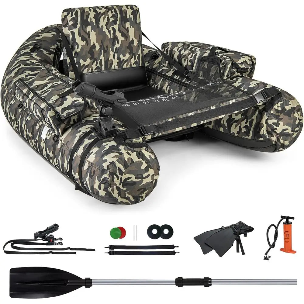 Inflatable Belly Boat with Fish Ruler,