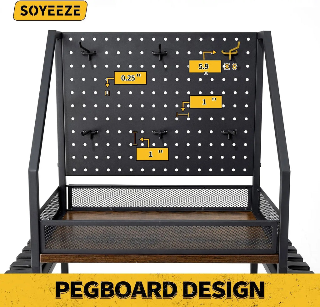 12 Rods, Lockable Wheels for Garage Organization