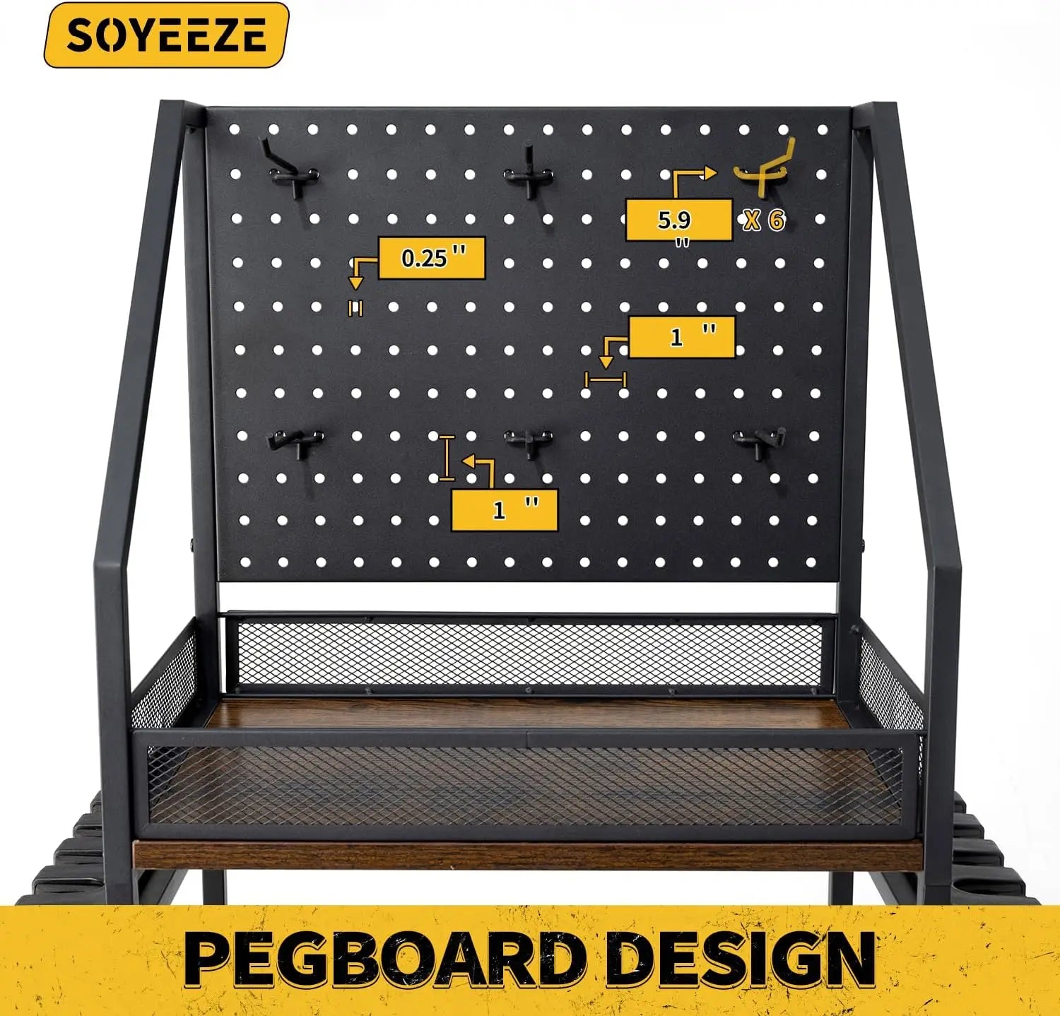 12 Rods, Lockable Wheels for Garage Organization